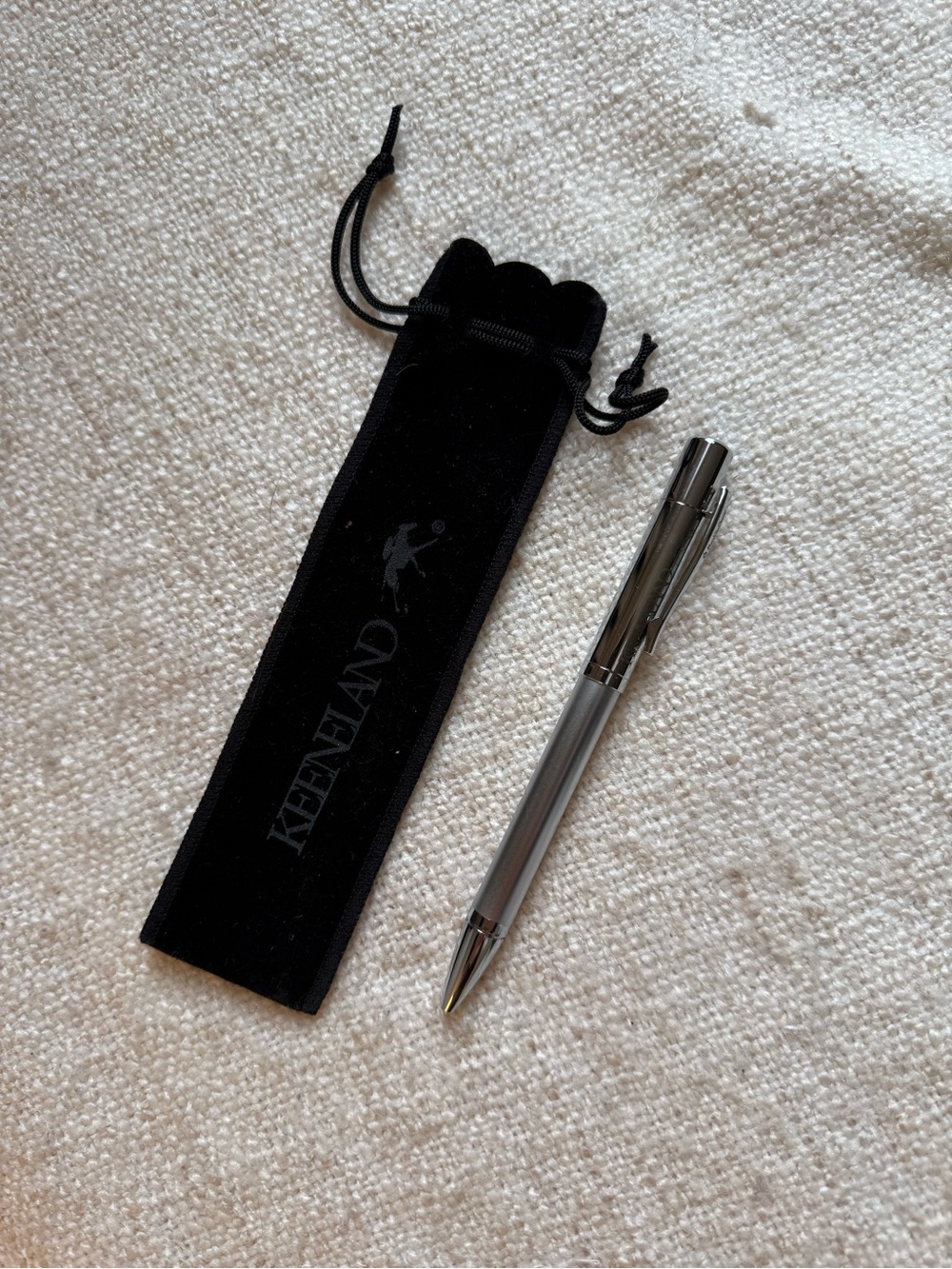 Keeneland pen with velvet gift pouch